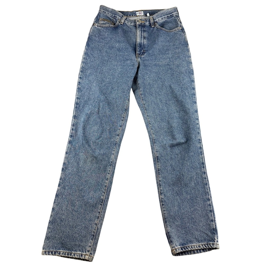 Vintage Calvin Klein Jeans 8 Blue High Waisted Straight Leg 100% Cotton Denim